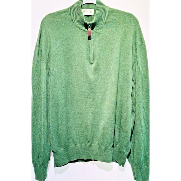 ORVIS MEN'S HALF ZIP SWEATER PULLOVER FOREST GREEN LIGHTWEIGHT XXL - Picture 2 of 7